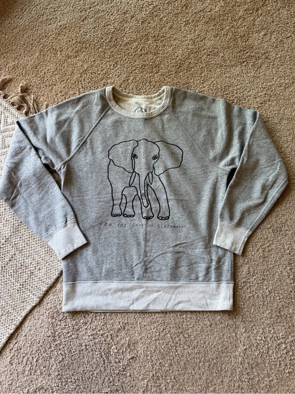 J. Crew x David Sheldrick Wildlife Trust Elephant Crewneck Sweatshirt